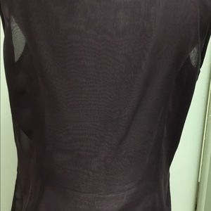 St John 100% black silk multi layered blouse